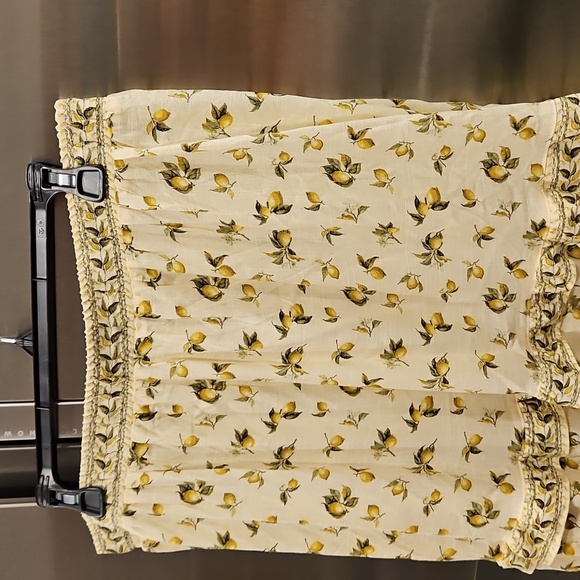 💕MAX STUDIO💕 Ruffle Tiered Midi Skirt ~ Natural Lemon Harvest XL NWT - Picture 8 of 14